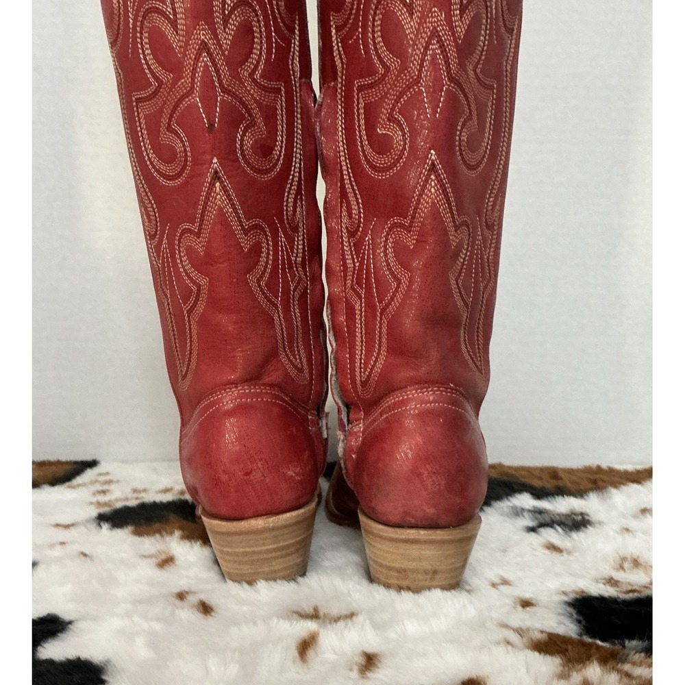 Corral Western RED TALL Knee High Snip Toe Boots Stunning MSRP $289 A4465 9M - Picture 3 of 11